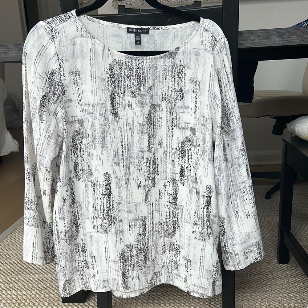 Eileen Fisher Women's Black and White Top